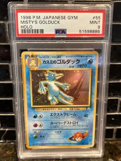 1998 Pokemon Japanese Gym Misty's Golduck 055 Holo PSA 9 - Image 1