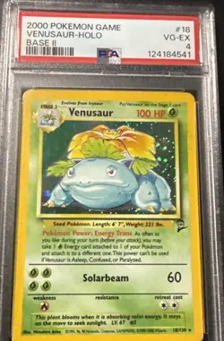 Pokemon 2000 Venusaur-Holo Base 2 Game PSA VG-EX 4 - Image 1