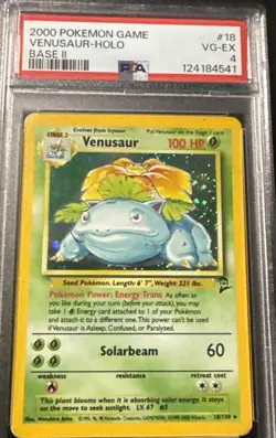 Pokemon 2000 Venusaur-Holo Base 2 Game PSA VG-EX 4 - Image 2