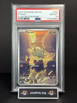 2024 Pokemon Ssp En-Surging Sparks Illustration Rare Phanpy #205 PSA 10 - Image 1