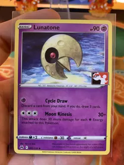2023 Play! Pokemon Prize Pack Series 3 Lunatone 62 - NM - Image 2
