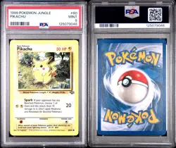 1999 POKEMON JUNGLE PIKACHU NON-HOLO #60 PSA 9 Mint - Image 3