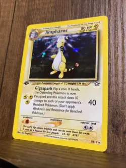 Ampharos 1st Edition Holo Rare Neo Genesis 1/111 NM - Pokemon Vintage 2000 - Image 3