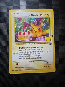 Pokemon TCG Birthday Pikachu Promo 24 - Celebrations 25th Anniversary Set NM - Image 1
