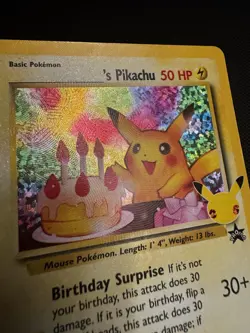 Pokemon TCG Birthday Pikachu Promo 24 - Celebrations 25th Anniversary Set NM - Image 2