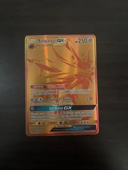 Pokemon TCG Solgaleo GX Sun & Moon: Ultra Prism 173/156 Holo Secret Rare DMG - Image 1