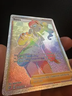 Pokemon TCG Sonia 203/192 Swsh02: Rebel Clash Holo Rainbow Hyper Secret Rare - Image 2