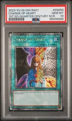 PSA 10 GEM MINT Change Of Heart Quarter Century Secret Rare RA01-EN050 Yu-Gi-Oh! - Image 1