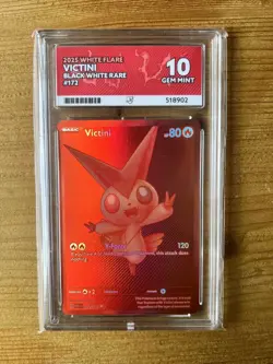 Pokemon TCG White Flare English Red Victini Card 172/086 Ace Grading GEM MINT 10 - Image 1