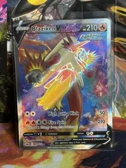Pokemon TCG Blaziken v Full Art Holo Card Sword & Shield Chilling Reign 161/198 - Image 1