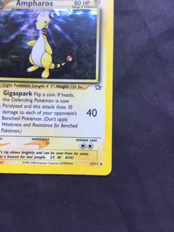 Pokemon Cards: Neo Genesis Rare Holo: Ampharos 1/111 - Image 5