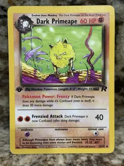 Dark Primeape 43/82 1st Edition Team Rocket WOTC Pokemon Card - LP - Image 1