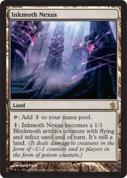 Light Play, English MTG Regular Inkmoth Nexus Mirrodin Besieged Magic the Gather - Image 1