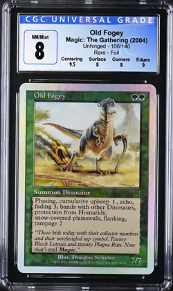 OLD FOGEY Unhinged Foil Rare CGC 8 Q++ MTG [Nostalgium] - Image 1