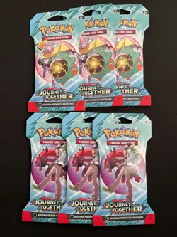 POKEMON SCARLET & VIOLET (6) BLISTER SLEEVE BOOSTER PACKS JOURNEY TOGETHER - Image 1