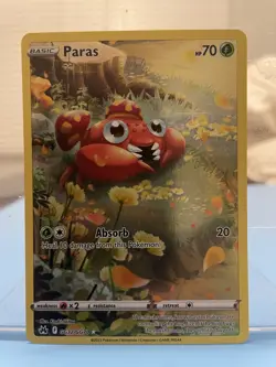Pokemon TCG Paras GG32/GG70 Sword & Shield Crown Zenith Galarian Gallery NM - Image 1