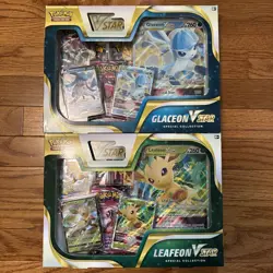 Pokemon TCG Glaceon V Star and Leafeon V Star Special Collection Boxes Sealed - Image 1