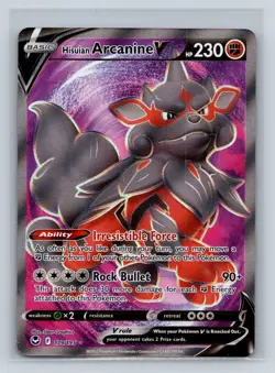 Hisuian Arcanine V (Full Art) #179/195 SWSH12: Silver Tempest Pokemon TCG - Image 1