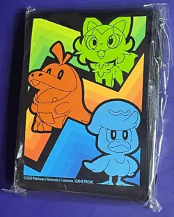 Sealed Paldea Evolved ETB 65 Ct Sprigatito Fuecoco Quaxly Pokemon Card Sleeves - Image 1