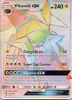 Vikavolt GX 152/145 - Pokemon Guardians Rising Sun & Moon Secret Rare Card - Image 1