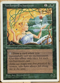 FOURTH EDITION 4E Vintage MtG Verduran Enchantress Unplayed NM - Image 1