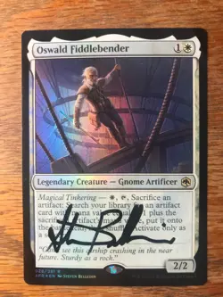 Magic the Gathering MTG foil Oswald Fiddlebender AFR signed NM - Image 1