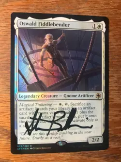 Magic the Gathering MTG foil Oswald Fiddlebender AFR signed NM - Image 2