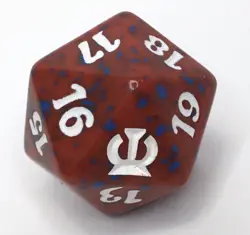 Magic the Gathering MTG d20 Spindown Dice Red and Blue Speckled - Image 1