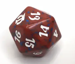 Magic the Gathering MTG d20 Spindown Dice Red and Blue Speckled - Image 3