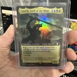 MTG Sauron, Lord of the Rings EXTENDED ART FOIL Lord of the Rings 0092 VLP Card - Image 1