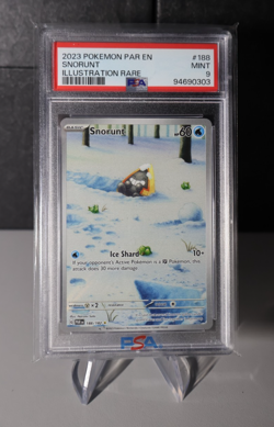 SNORUNT 2023 POKEMON PAR EN-PARADOX RIFT ILLUSTRATION RARE #188 PSA 9 Mint - Image 1
