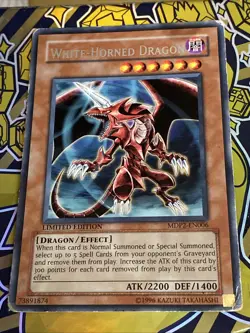 White-Horned Dragon MDP2-EN006 Rare Limited Edition Yugioh Card TCG LP - Image 1