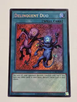Delinquent Duo LCKC-EN101 Secret Rare Yugioh Legendary Collection Kaiba Mint - Image 1