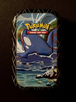 EMPTY Tin Kyogre Pokemon Card Booster Pack Box - Image 1