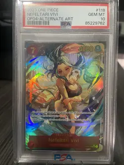 One Piece CCG Nefeltari Vivi Kingdoms of Conspiracies Card OP04-118 PSA 10 - Image 2