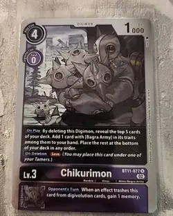 Digimon Card - (NM) Chikurimon BT11-077 - Bandai Rare Foil - Image 1