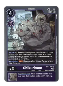 Digimon Card - (NM) Chikurimon BT11-077 - Bandai Rare Foil - Image 1