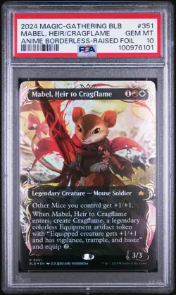 2024 MAGIC: THE GATHERING BLOOMBURROW #351 MABEL, HEIR TO CRAGFLAME PSA 10 - Image 1