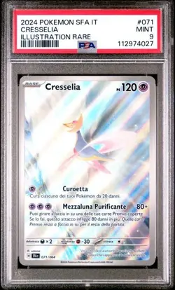 Pokemon PSA 9 Cresselia #071 Illustration Rare Secret Fairytale 2024 Italian - Image 2