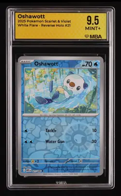 2025 Pokemon Scarlet & Violet White Flare Oshawott #21 MBA 9.5 - Image 1