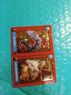 Pokemon Pokedex Onix & Marowak Flash Edition Gold Star Holo Sticker - Image 2