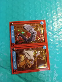 Pokemon Pokedex Onix & Marowak Flash Edition Gold Star Holo Sticker - Image 3