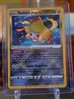 RADIANT JIRACHI 120/195 POKEMON SILVER TEMPEST HOLO RARE - Image 1