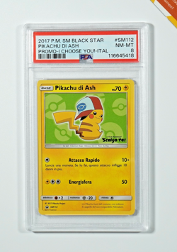 Pokemon PSA 8 Pikachu di Ash #SM112 Scelgo Te! Promo 2017 Italiano - Image 1