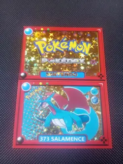 Pokemon Pokedex Salamance Flash Edition Gold Star Holo Sticker Gradeable - Image 1