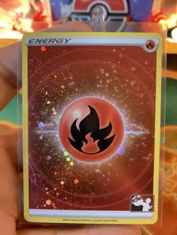 2023 Play! Pokemon Prize Pack Series 3 Fire Energy Cosmos Holo - NM - Image 2