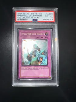 YU GI OH PSA 6 HALLOWED LIFE BARRIER SOD-EN060 1st ULTIMATE RARE 2004! - Image 2