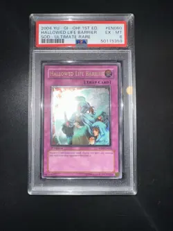 YU GI OH PSA 6 HALLOWED LIFE BARRIER SOD-EN060 1st ULTIMATE RARE 2004! - Image 3