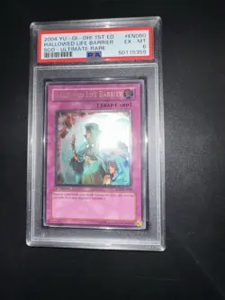 YU GI OH PSA 6 HALLOWED LIFE BARRIER SOD-EN060 1st ULTIMATE RARE 2004! - Image 4