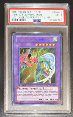 YU GI OH PSA 9 ELEMENTAL HERO FLAME WINGMAN LCGX-EN045 LC2:DUEL ACADEMY YRS.MP - Image 1
